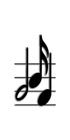 DASOV 382 BK WT Black Music Notes White Background